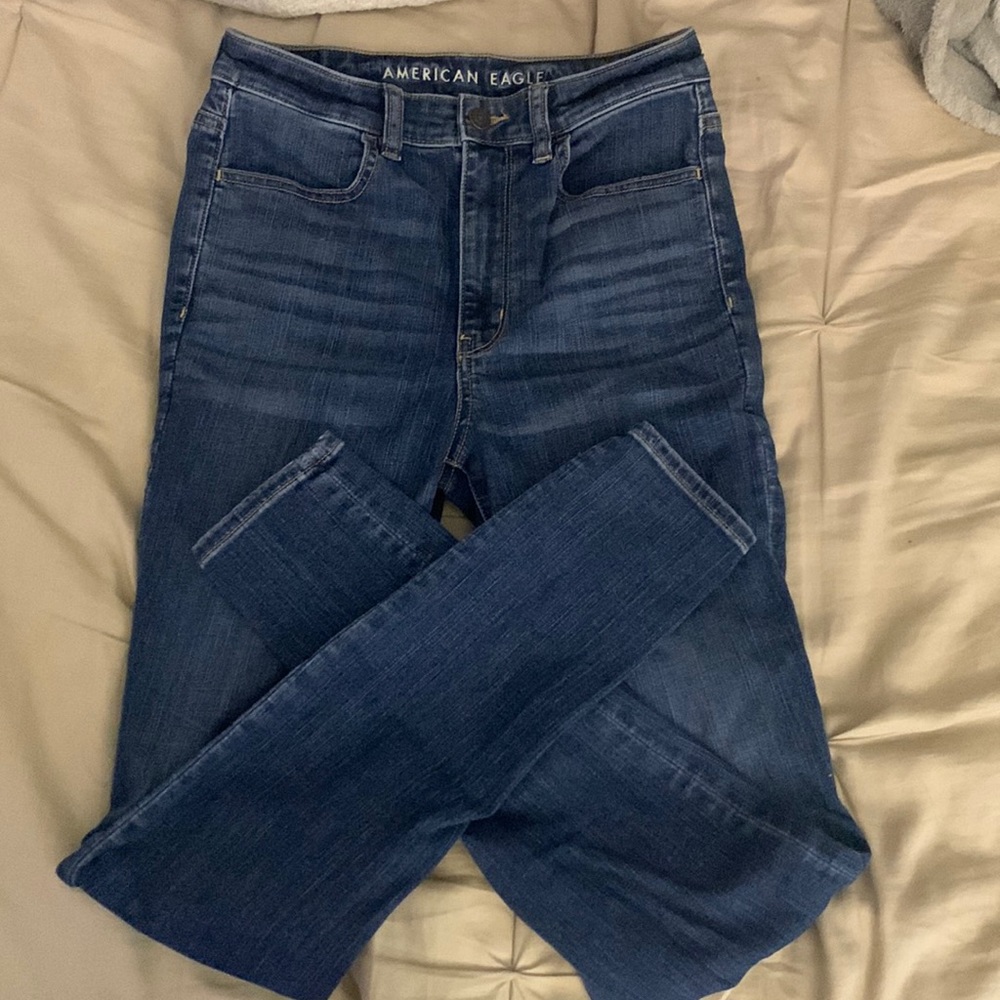 American eagle dark denim jeggings, size 6 long